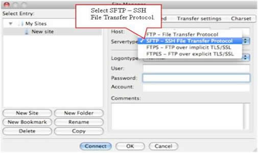 SFTP checked in FileZilla