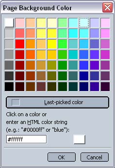 Netscape 7 Page Background Color Picker window