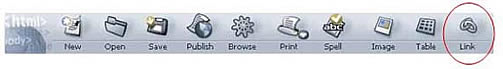 Netscape Composer Link Icon on Toolbar