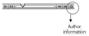 WebCT tutorial video player author information button
