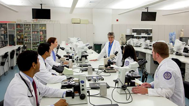 Group of NSU researchers in a lab