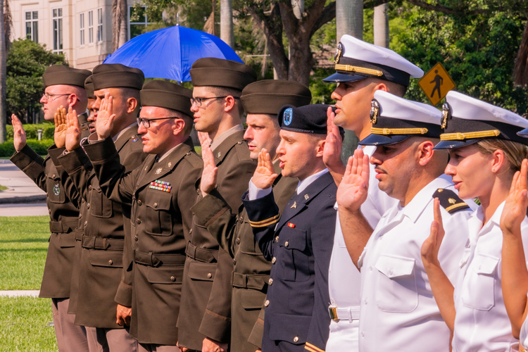 Military pinning ceremony line up