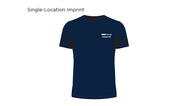 NSU t-shirt single location imprint