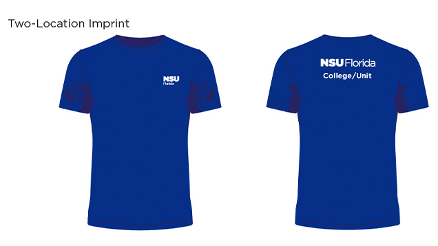 NSU t-shirt two location imprint