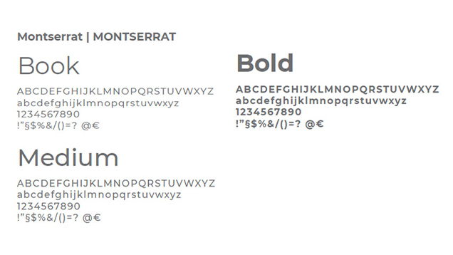 Montserrat font family samples