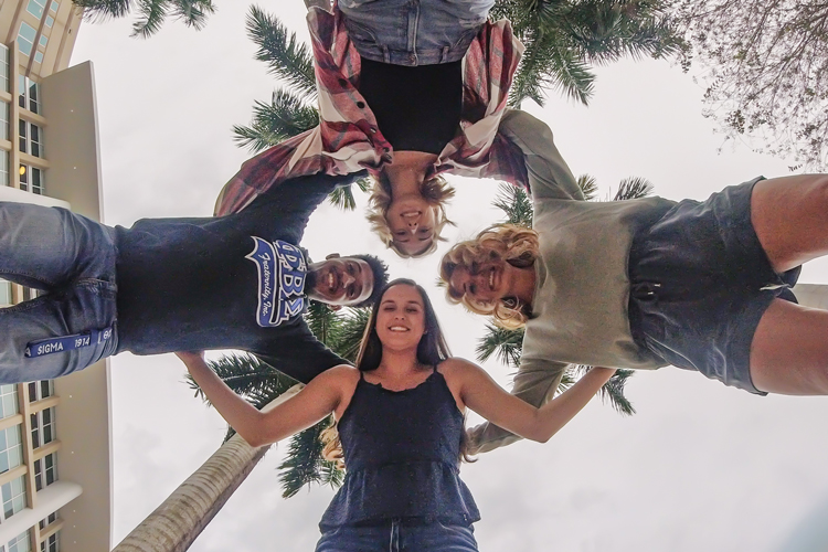 Group of NSU students photo circle