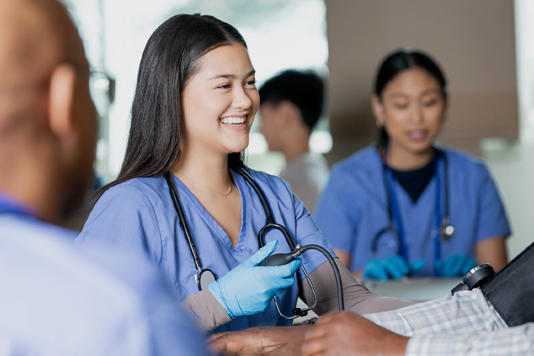 Nurses volunteering at a community health fair