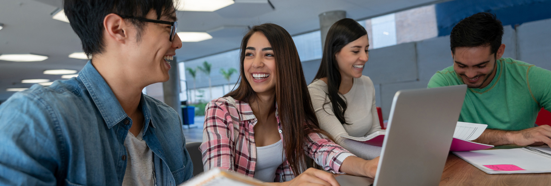Group of students studying together