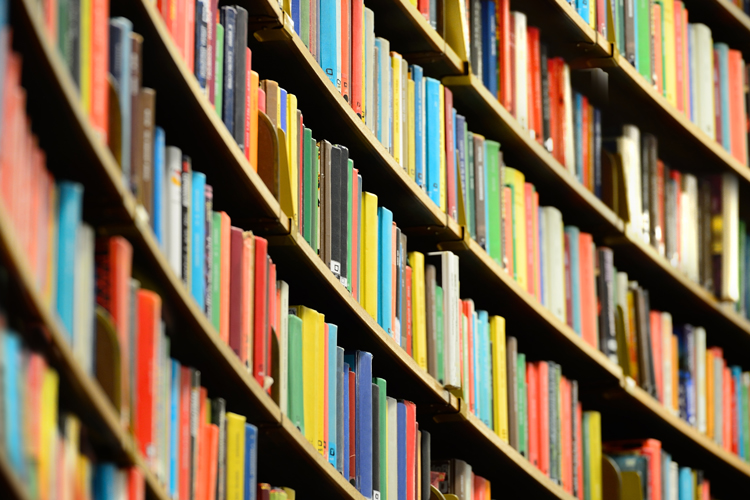 Library bookshelf pattern symbol of education