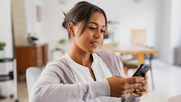 Woman using her phone