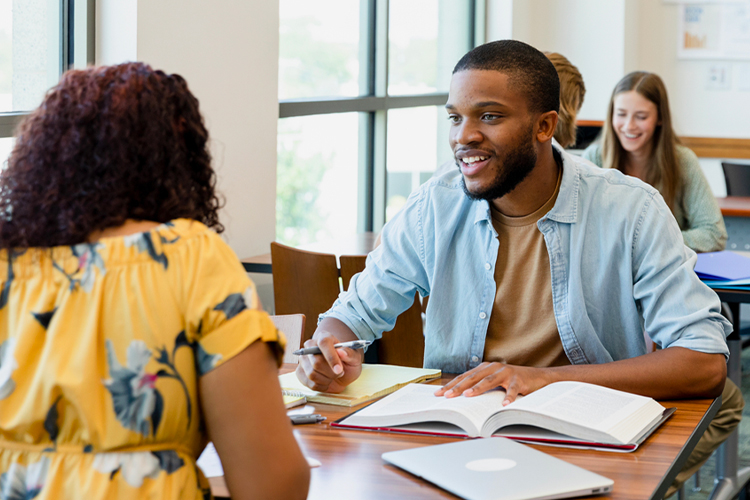 Group of students studying together
