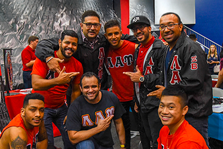 Group of Lambda Alpha Upsilon fraternity members