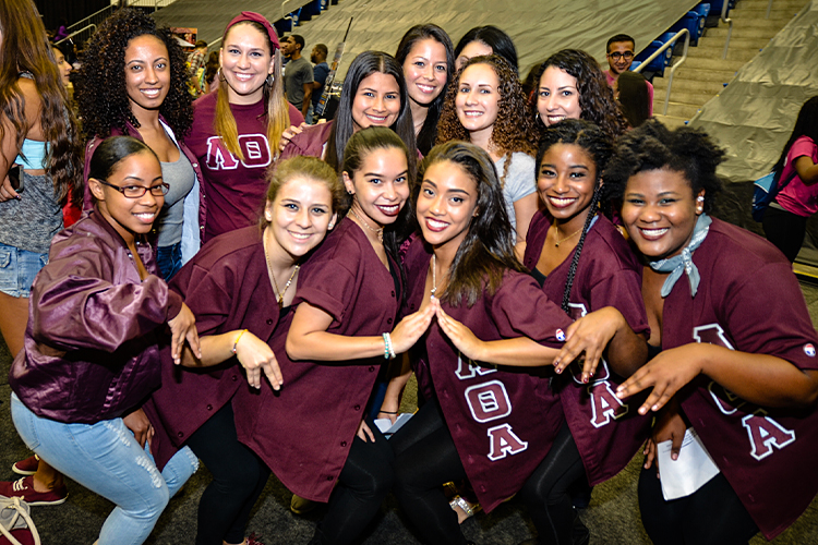 Group of Lambda Theta Alpha sorority members