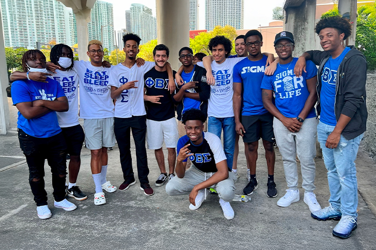 Group of Phi Beta Sigma fraternity members