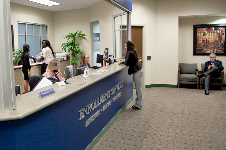 People at admissions and enrollment services office.