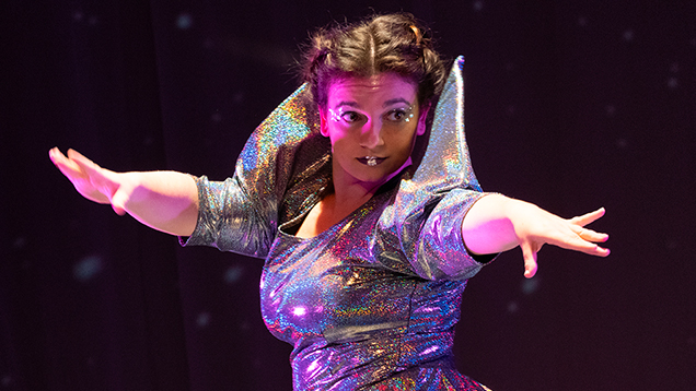 Woman dancing on stage