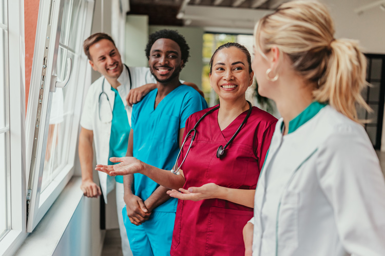 Medical humanities team speaking