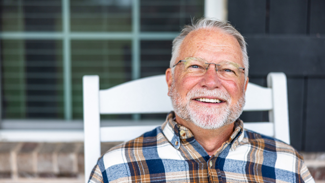 Senior employee smiling portrait