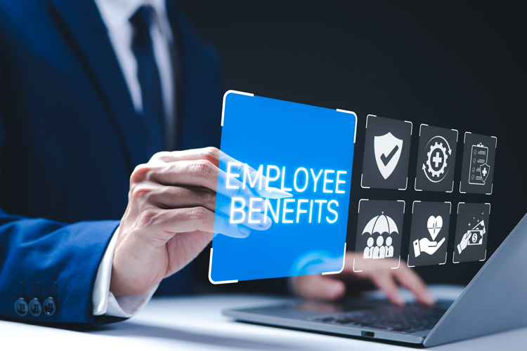 Employee looking at benefits concept