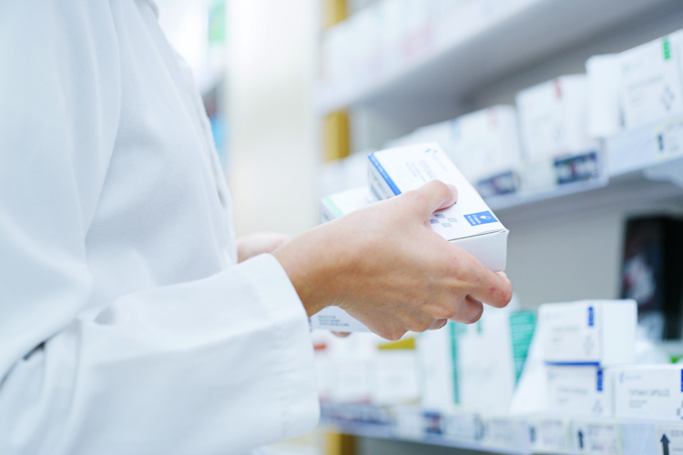 Pharmacist getting medication