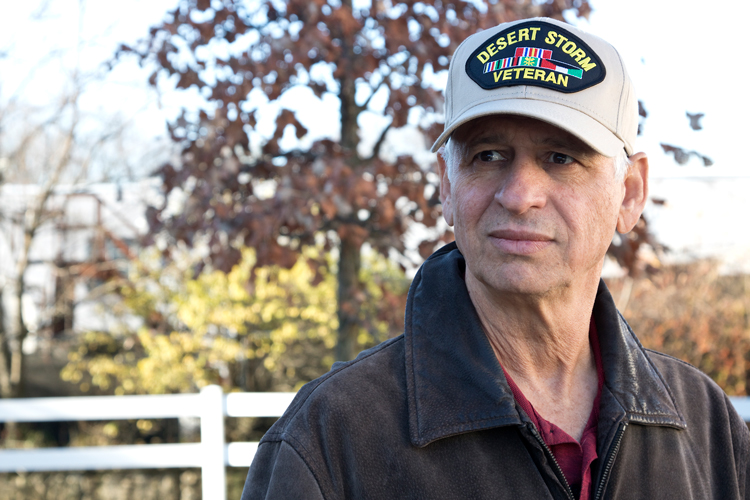Desert storm veteran with hat portrait