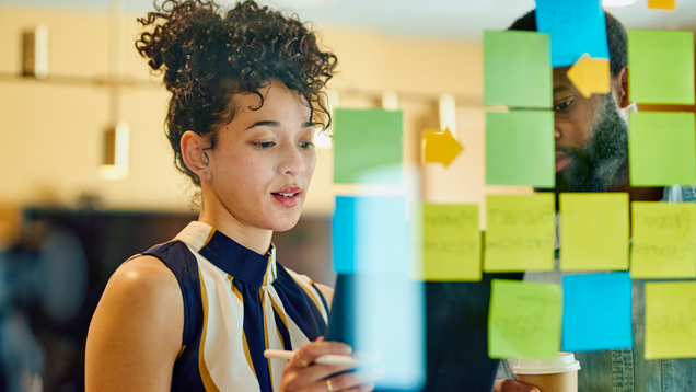 Business person doing market strategy
