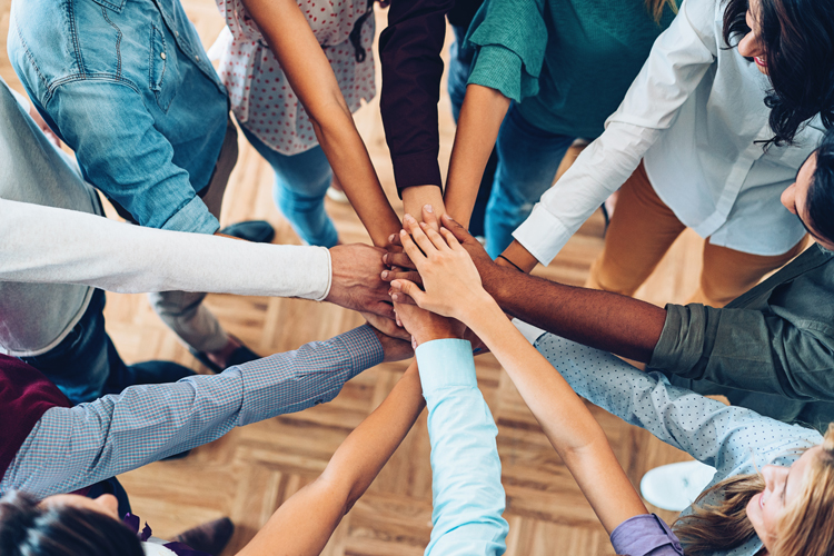 Hands together for support of innovation community