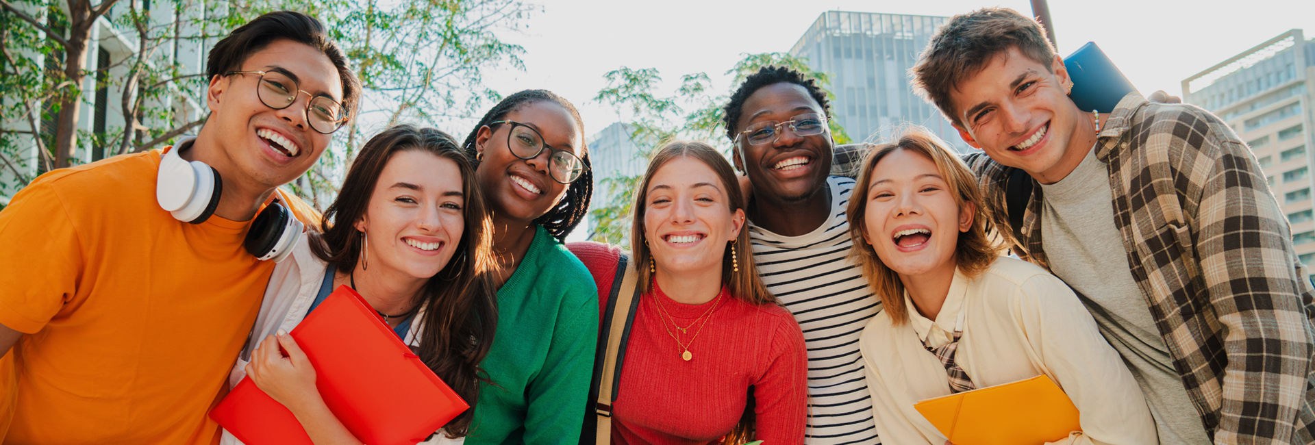 Group of students smiling for the camera
