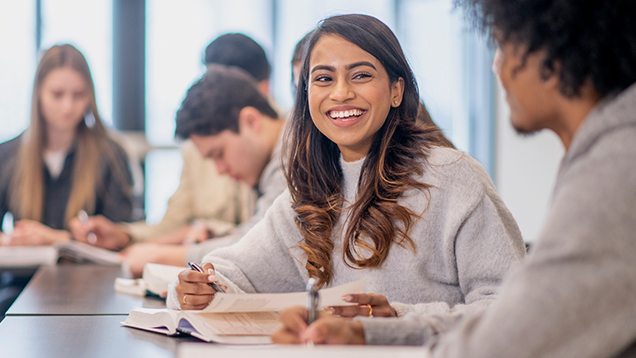 Group of students sitting in class