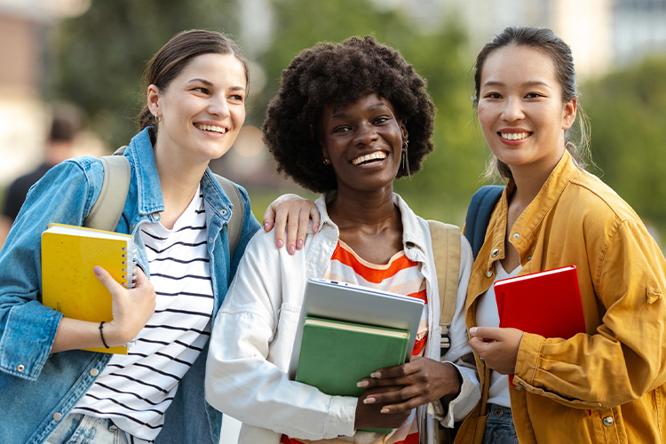 Group of students smiling for the camera