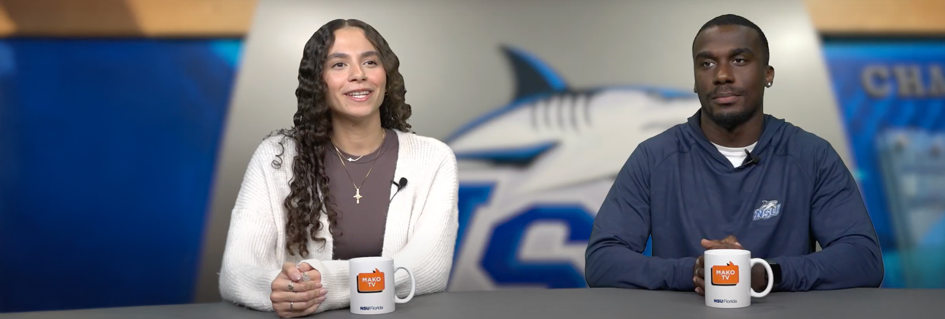 Mako TV two people talking about NSU sports