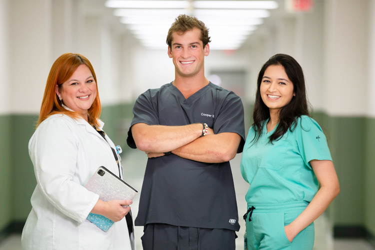 Health care team in hallway