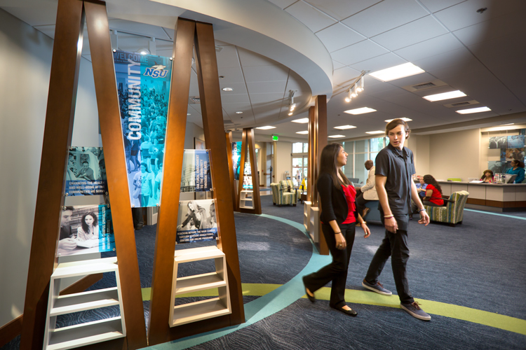 Student walking to get financial aid