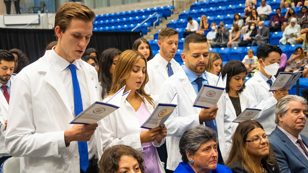 White coat ceremony at university center arena