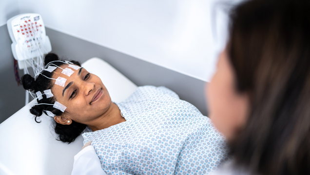 Neuroscience professional with patient