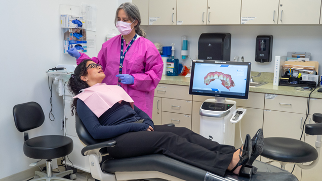 NSU health dentist with patient