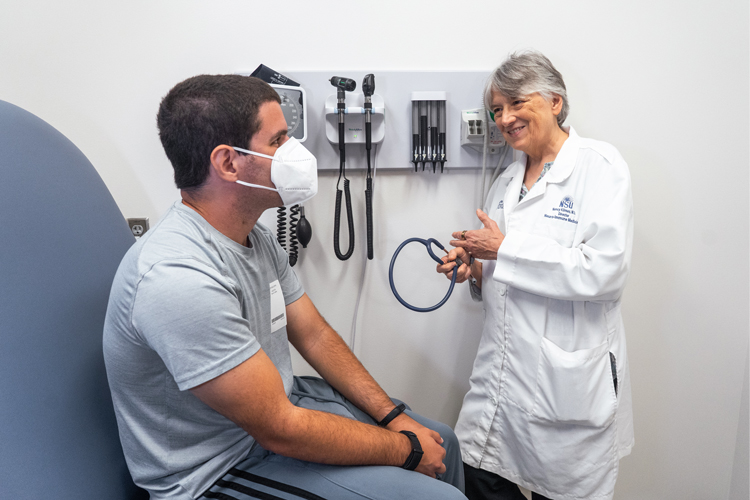 Doctor attending patient