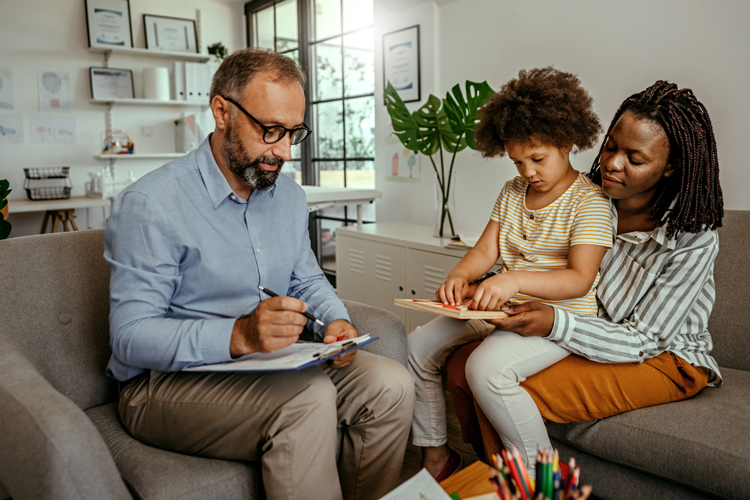 Family therapist at consultation
