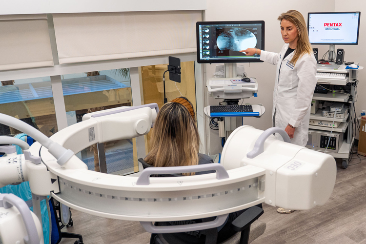 Neurology machine on patient