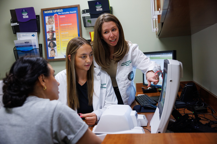 NSU student as patient getting consultation at NSU health