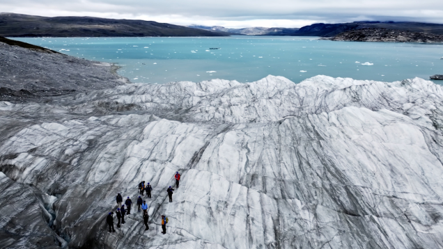 NSU hikers traverse across greenland near glacier