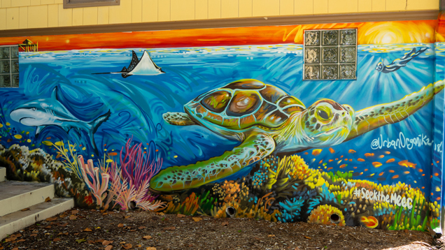 NSU marine center colorful wall mural