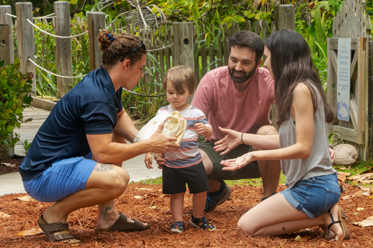 Family on a visit to The Marine Environmental Education Center learning