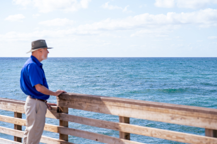 Englander looking at the ocean