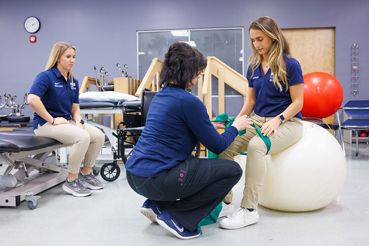 Physical therapist helping a patient