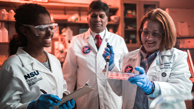researchers working in lab