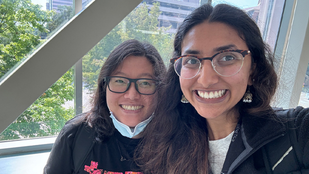 Melanie Mendonca and a colleague