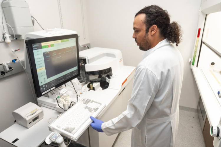 NSU scientist at the lab
