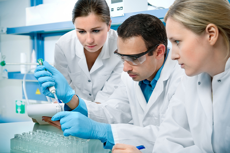 Group of scientists working in a lab