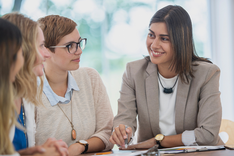 Group of women meeting in an office